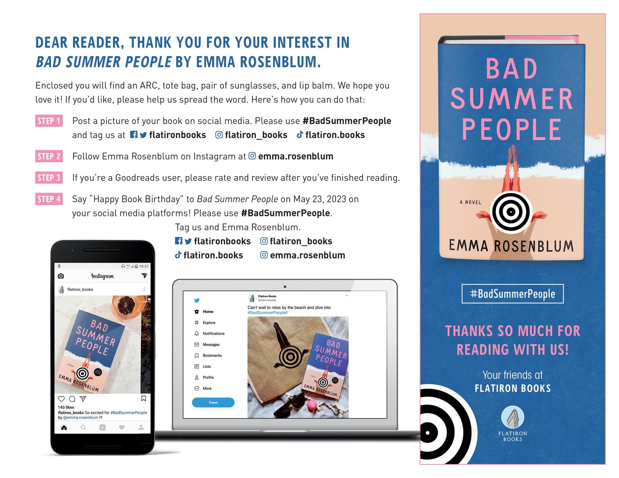 Bad Summer People Instruction Sheet